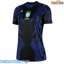 Camisa de time de futebol Brasil Replicas 2º Equipamento Feminina Mundo 2026 Manga Curta